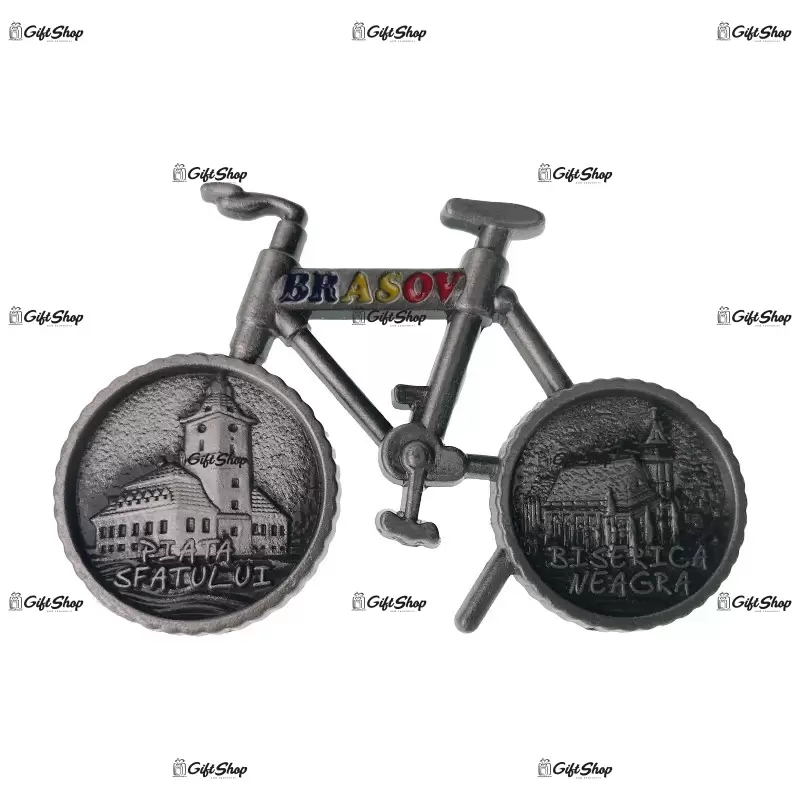 Brasov, magnet forma bicicleta din metal